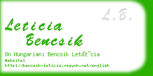 leticia bencsik business card